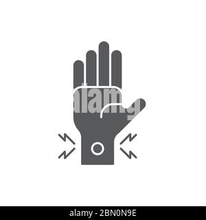 wrist pain vector icon symbol isolated on white background Stock Vector