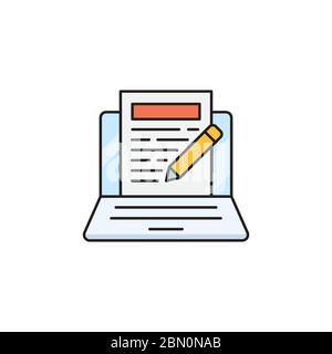 Write blog post vector icon symbol isolated on white background Stock Vector