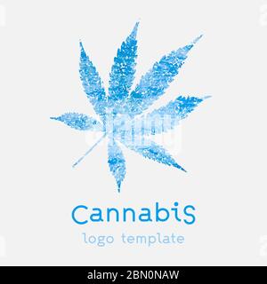 Marijuana logo. Cannabis in a simple modern style. Stock Vector