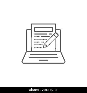 Write blog post vector icon symbol isolated on white background Stock Vector