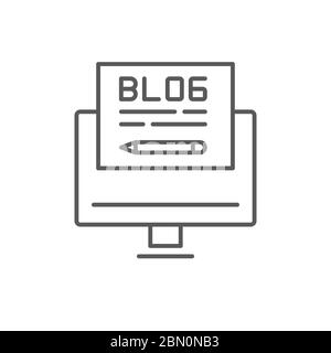 Write blog post vector icon symbol isolated on white background Stock Vector