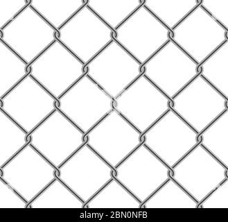 Seamless wired chain link fence pattern realistic style Stock Vector