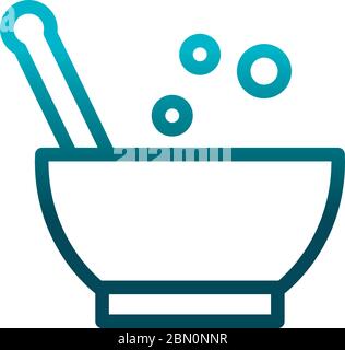 mortar equipment laboratory science and research vector illustration gradient style icon Stock Vector