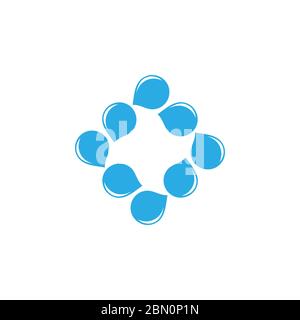 square fresh water symbol logo vector Stock Vector
