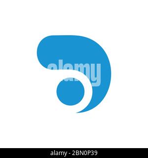 letter d simple curves dot motion logo vector Stock Vector