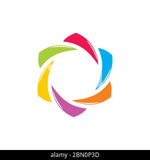 colorful curves circle rotation logo vector Stock Vector Image & Art ...