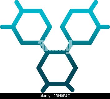 structure molecular laboratory science and research vector illustration gradient style icon Stock Vector