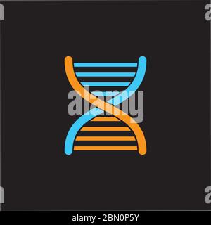 simple helix dna geometric line logo vector Stock Vector
