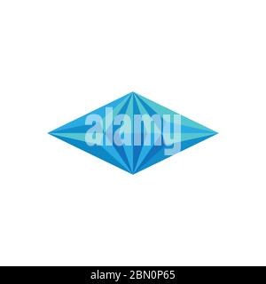 3d blue diamond symbol logo vector Stock Vector