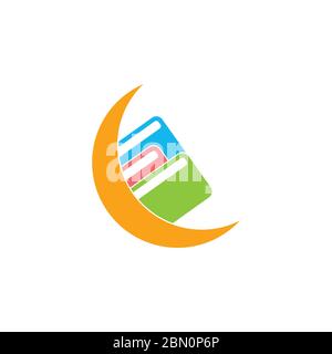 moon book learning education logo vector Stock Vector