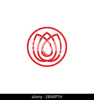 circle infinity beauty flower linear geometric logo vector Stock Vector