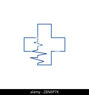plus medical arrow up update progress symbol logo vector Stock Vector