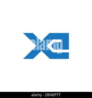 letter xe simple geometric design symbol logo vector Stock Vector