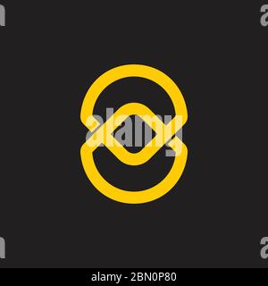 linked circle object chain logo vector Stock Vector