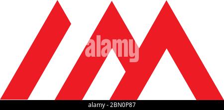 letter im simple lines art abstract geometric logo vector Stock Vector