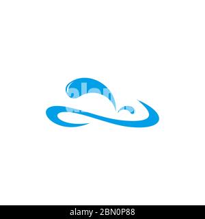 wavy curves water splash simple symbol logo vector Stock Vector