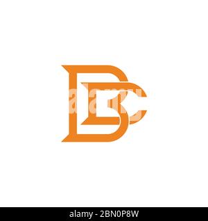 abstract letter bc linked geometric overlap design logo vector Stock Vector
