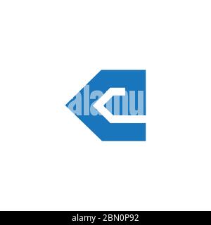 abstract letter ke simple geometric logo vector Stock Vector