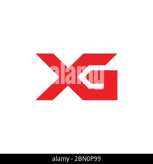 letter xg simple geometric design symbol logo vector Stock Vector
