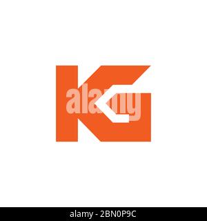 abstract letter kg simple geometric logo vector Stock Vector