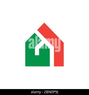 abstract letter uj home shape geometric logo vector Stock Vector