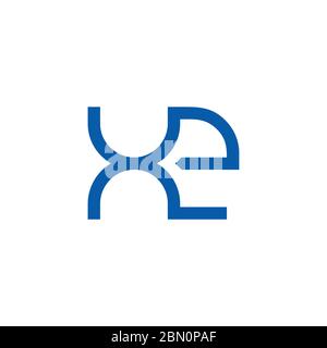 letter xe simple geometric line symbol logo vector Stock Vector