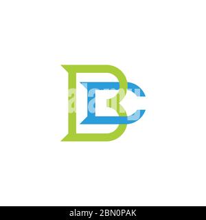 abstract letter bc linked geometric colorful design logo vector Stock Vector