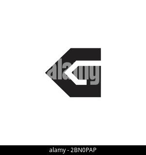 abstract letter kg simple geometric logo vector Stock Vector