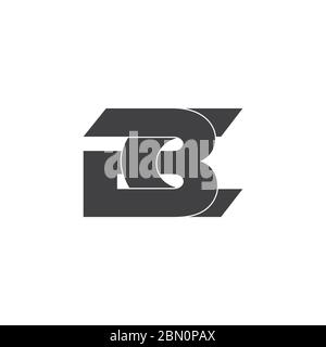 letter bc linked overlapping simple geometric symbol logo vector Stock Vector