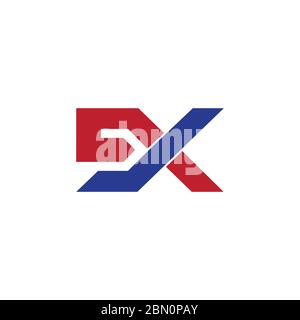 abstract letter ex simple overlapping geometric logo vector Stock Vector