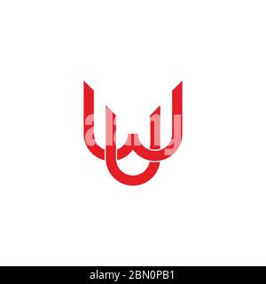 abstract letter wu linked geometric overlap design logo vector Stock Vector