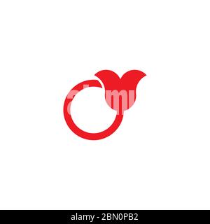 circle rotation flower ring geometric logo vector Stock Vector