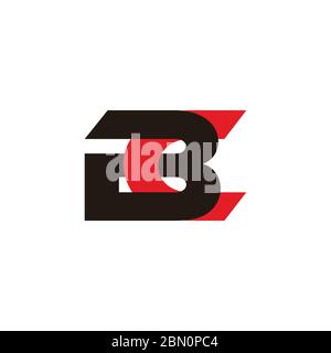 letter bc linked overlapping simple geometric symbol logo vector Stock Vector