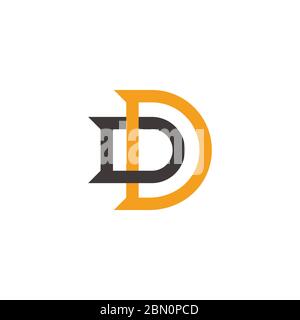 letter dd simple colorful geometric overlap logo vector Stock Vector