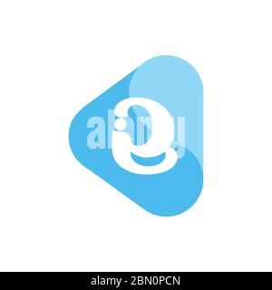letter ie symbol linked curves triangle logo vector Stock Vector