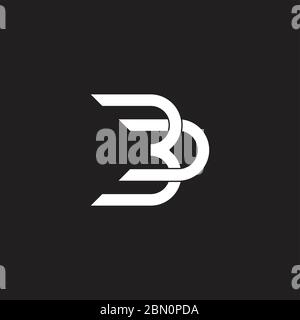 abstract letter bd linked geometric overlap design logo vector Stock Vector