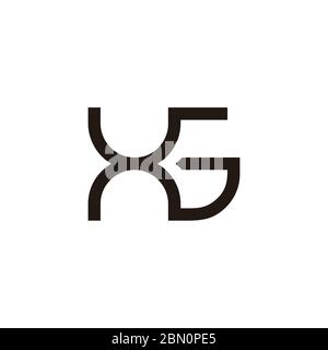 letter xg simple geometric line symbol logo vector Stock Vector