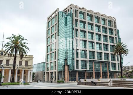 Montevideo / Uruguay, Dec 29, 2018: exterior view of the Executive Tower, the official workplace of the Uruguayan President, located in front of the P Stock Photo