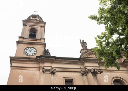 Montevideo / Uruguay, Dec 29, 2018: facade of the Metropolitan Cathedral, Basilica of the Immaculate Conception and San Felipe and Santiago of Montevi Stock Photo