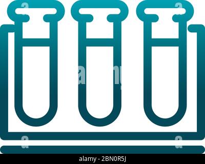 test tube in rack chemical laboratory science and research vector illustration gradient style icon Stock Vector