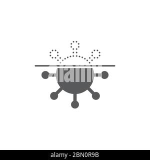 Anti virus scanner vector icon symbol protection isolated on white background Stock Vector
