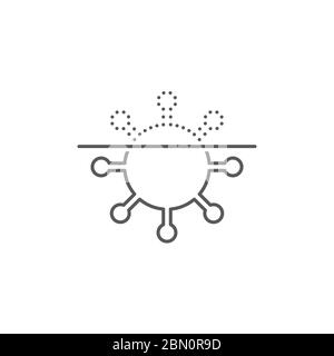 Anti virus scanner vector icon symbol protection isolated on white background Stock Vector