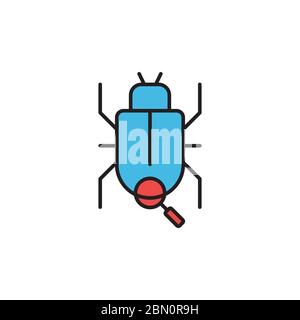 Anti virus scanner vector icon symbol protection isolated on white background Stock Vector