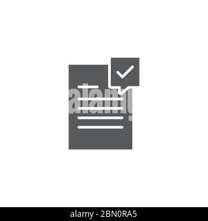 Approved document file vector icon isolated on white background Stock Vector