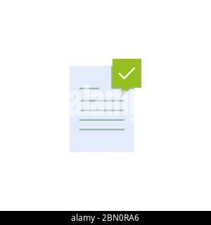 Approved document file vector icon isolated on white background Stock Vector