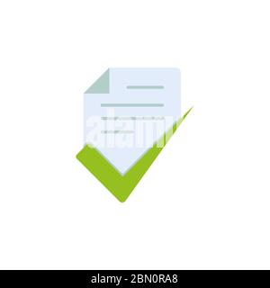 Approved document file vector icon isolated on white background Stock Vector