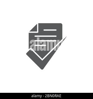 Approved document file vector icon isolated on white background Stock Vector