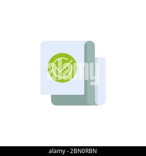 Approved document file vector icon isolated on white background Stock Vector