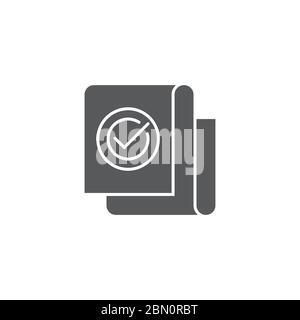 Approved document file vector icon isolated on white background Stock Vector