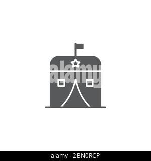 Army tent vector icon symbol isolated on white background Stock Vector